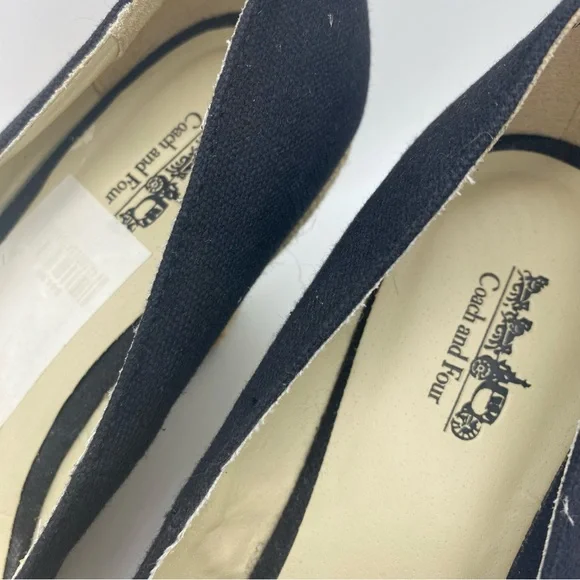 NEW-Coach and Four Black Espadrille Wedges 9.5 - Picture 6 of 8